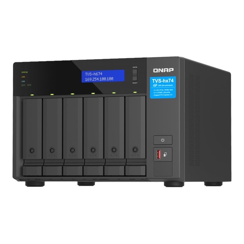 Serveur NAS QNAP TVS-H674-I3-16G 6-bay QuTS hero NAS Intel Core i3-12100 16Go