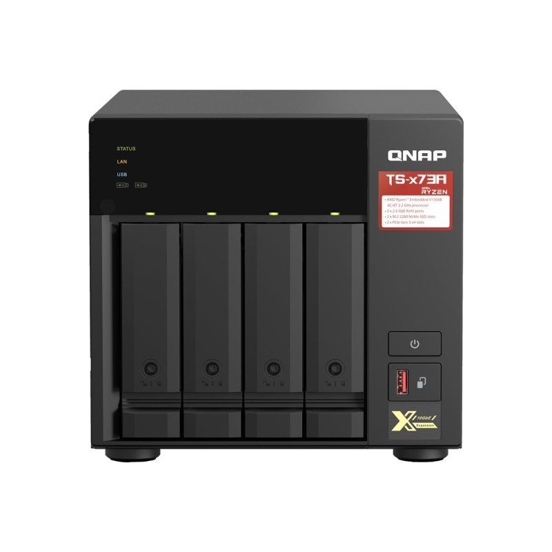 Serveur NAS QNAP TS-473A-8G 4-bay QuTS hero NAS AMD Ryzen Embedded V1500B 8Go