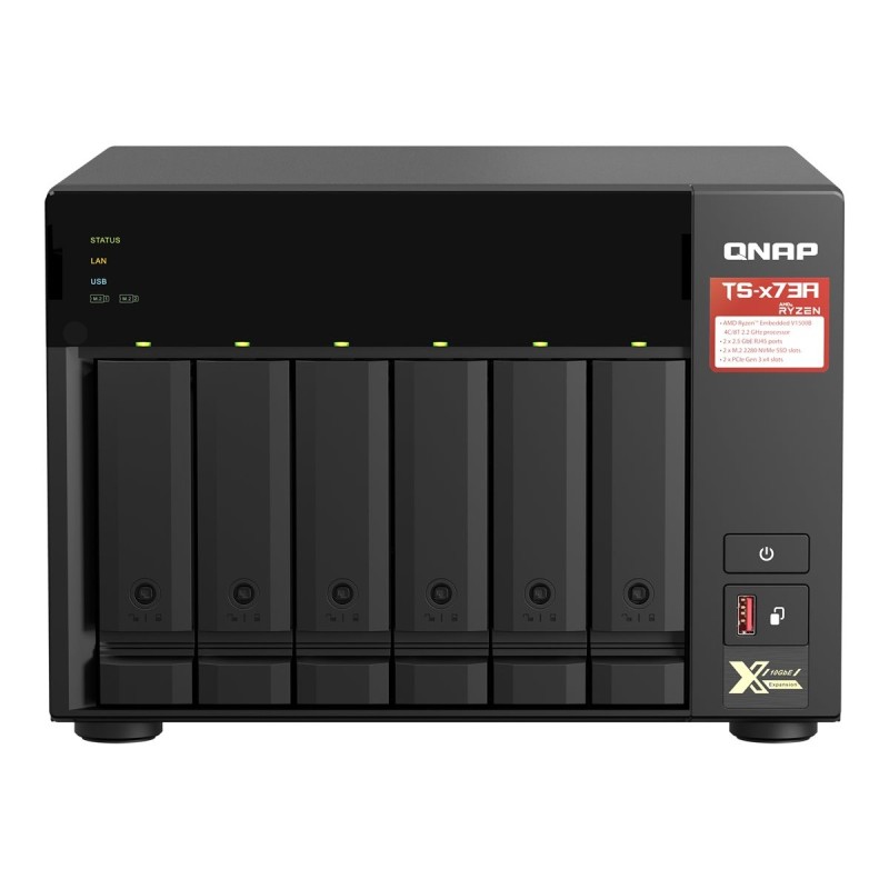 Serveur NAS QNAP TS-673A-8G 6-bay QuTS hero NAS AMD Ryzen Embedded V1500B 8Go