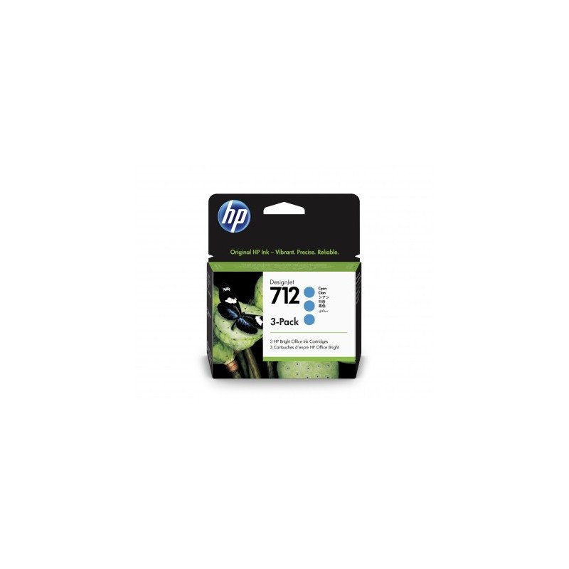 HP 712 - Pack de 3 cartouches d'impression cyan 29ml (3ED77A)