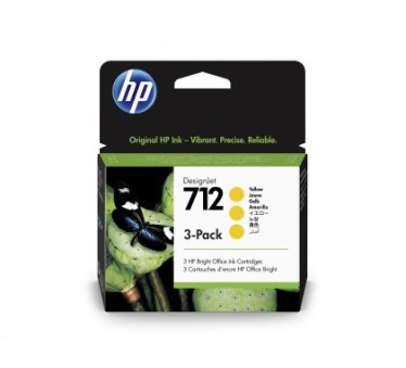 HP 712 - Pack de 3 cartouches d'impression jaune 29ml (3ED79A)