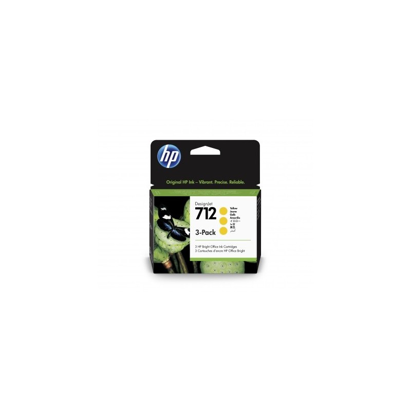 HP 712 - Pack de 3 cartouches d'impression jaune 29ml (3ED79A)