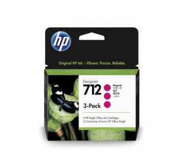 HP 712 - Pack de 3 cartouches d'impression magenta 29ml (3ED78A)