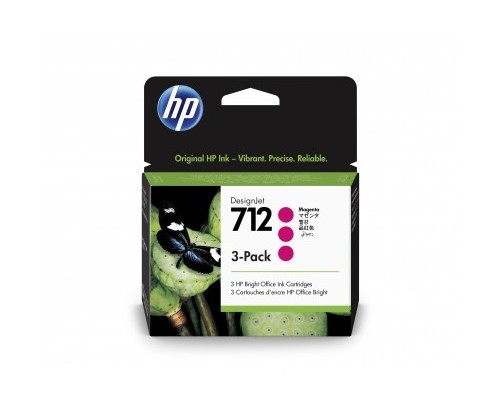 HP 712 - Pack de 3 cartouches d'impression magenta 29ml (3ED78A)