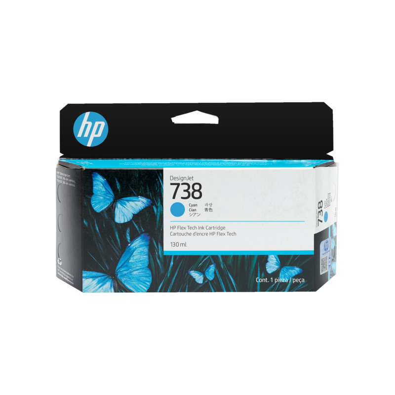 HP 738 - Cartouche d'impression cyan 130ml (498N5A)