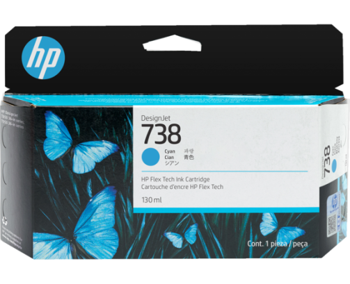 HP 738 - Cartouche d'impression cyan 130ml (498N5A)