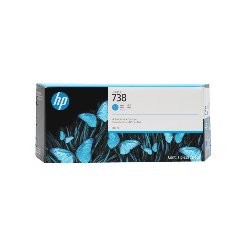 HP 738 - Cartouche d'impression cyan 300ml (676M6A)