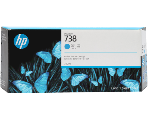 HP 738 - Cartouche d'impression cyan 300ml (676M6A)