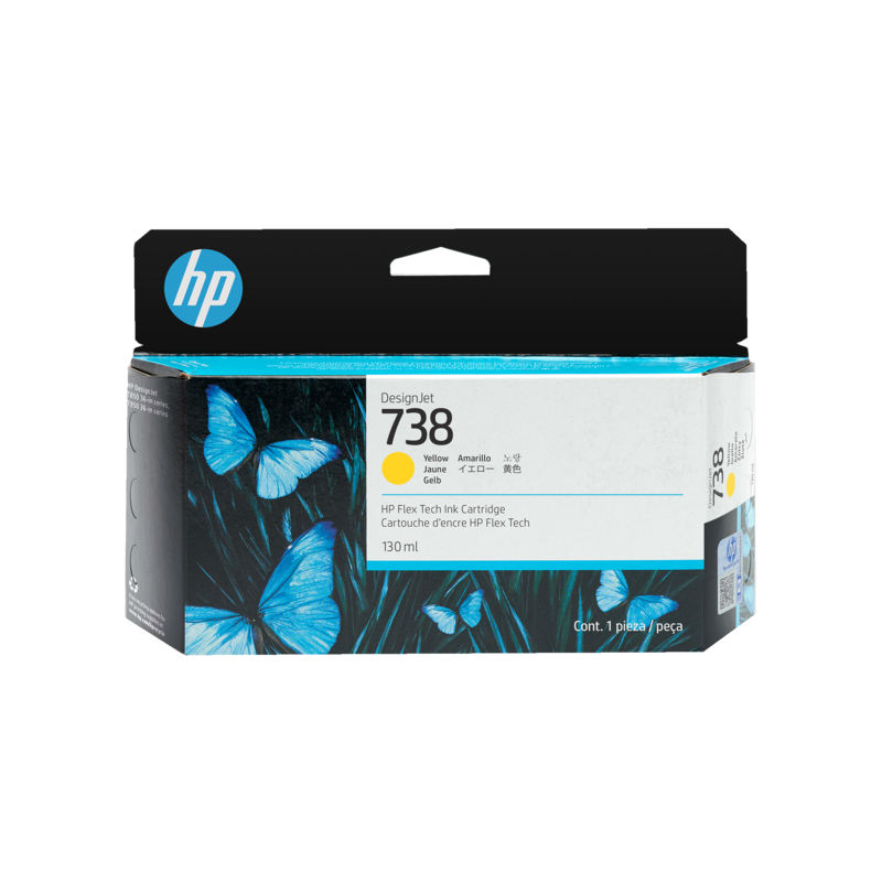 HP 738 - Cartouche d'impression jaune 130ml (498N7A)