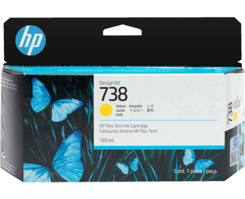 HP 738 - Cartouche d'impression jaune 130ml (498N7A)