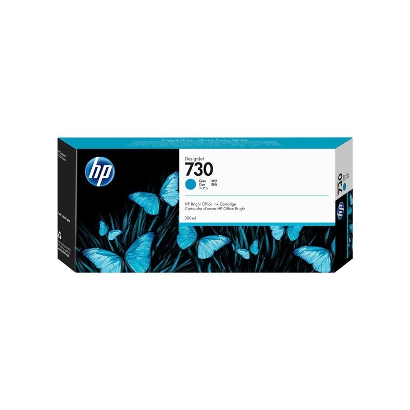 HP 730 - Cartouche d'impression cyan 300ml (P2V68A)