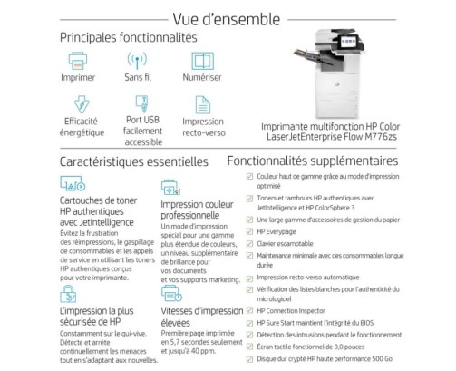 HP Color LaserJet Enterprise MFP M776zs - Imprimante multifonctions laser couleur